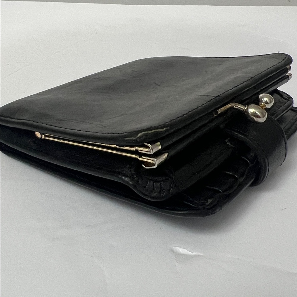 Vintage Coach Black Leather Wallet kisslock - Picture 4 of 17